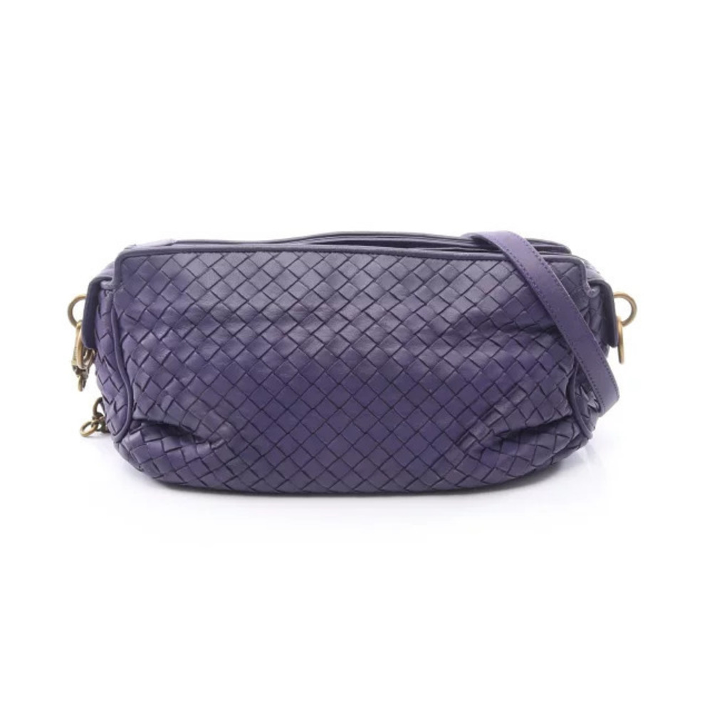 Bottega Veneta Intrecciato Shoulder Bag Leather Purple